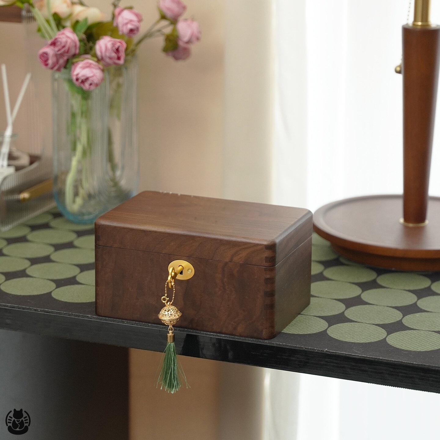 Metaphysical Solid Walnut Lockbox Treasury overview